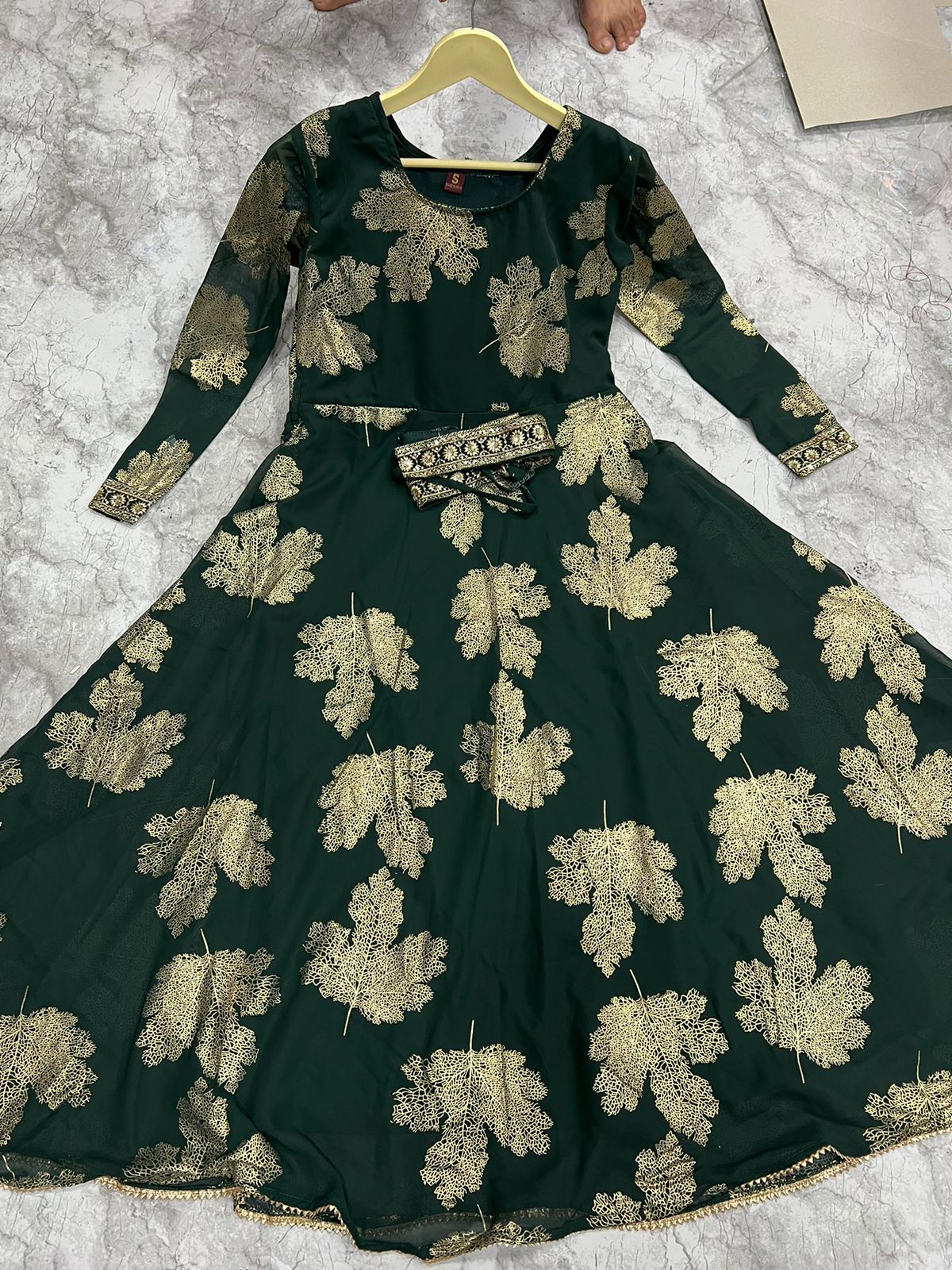 Kaveri 3 Gold Printed Georgette Anarkali Kurtis Wholesale Market In Surat